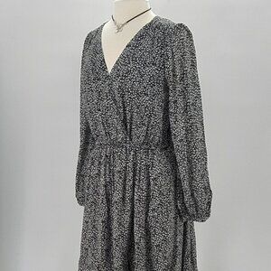 Maeve Carolyn Blk & White  Surplice Dress Size Medium NWT